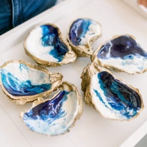 Grit & Grace Ocean Painted Oyster Dish