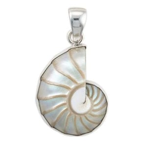 Charles Albert Sterling Silver Nautilus Shell Pendant