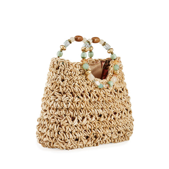 Cappelli Woven Jeweled Top Handle Bag
