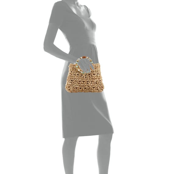 Cappelli Woven Jeweled Top Handle Bag
